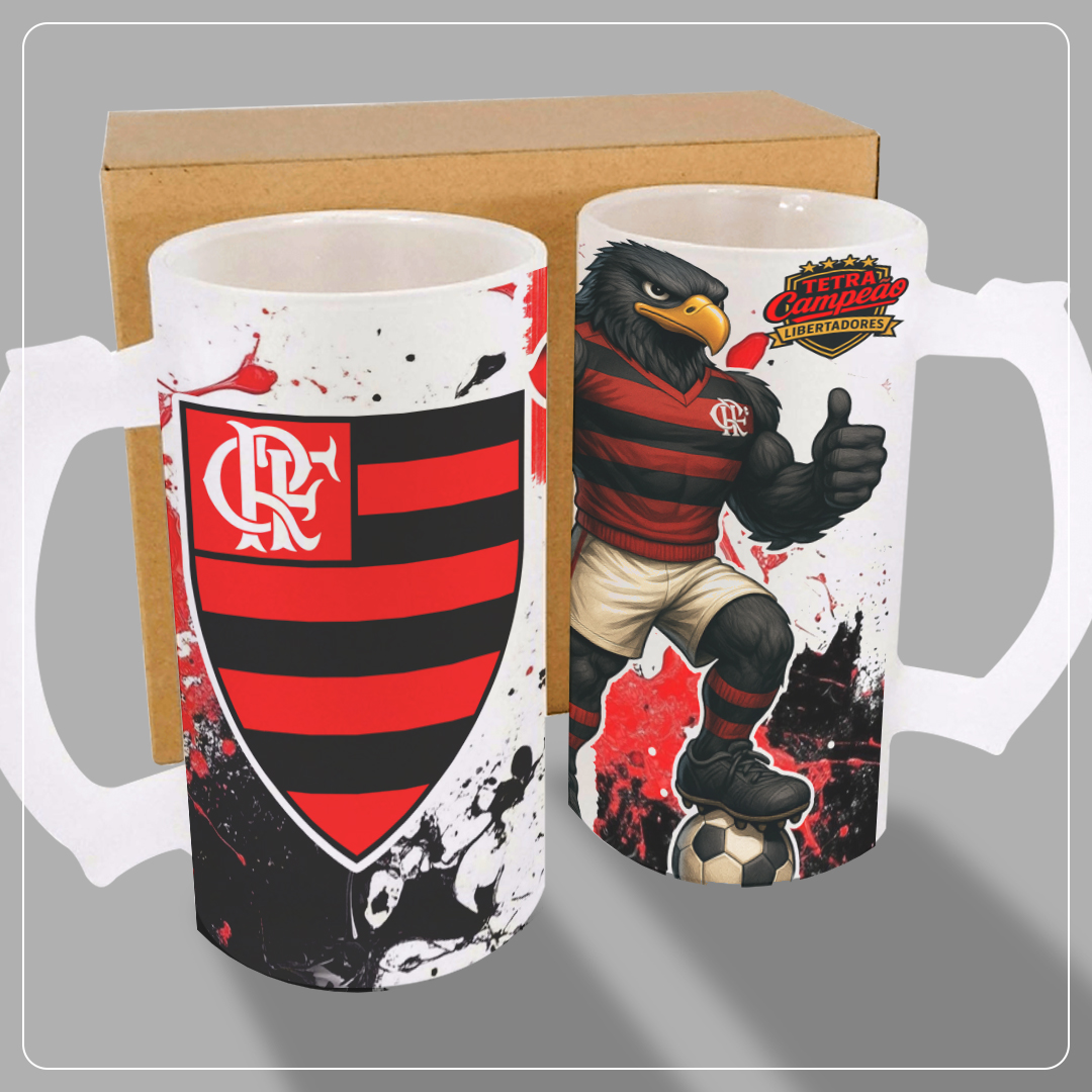 Caneca Chopp Vidro Jateado Flamengo em Sarandi-PR
